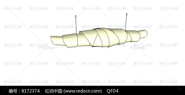 缠绕吊灯模型