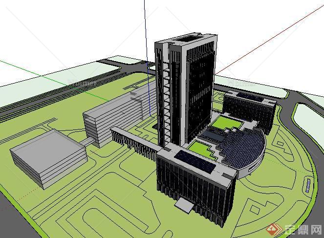 某现代酒店建筑设计方案SU模型24