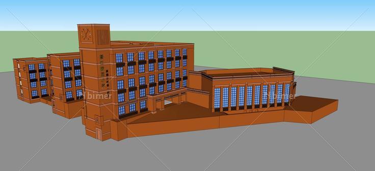 现代风格小学(55225)su模型下载