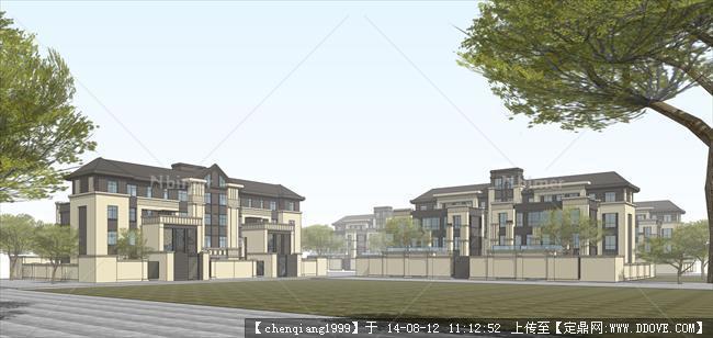 已建成高端小区样板区建筑设计方案su模型