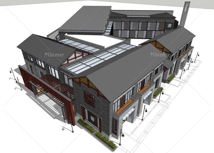 中式风格古建剧场设计方案sketchup模型