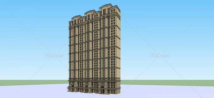 古典风格高层住宅(59308)su模型下载
