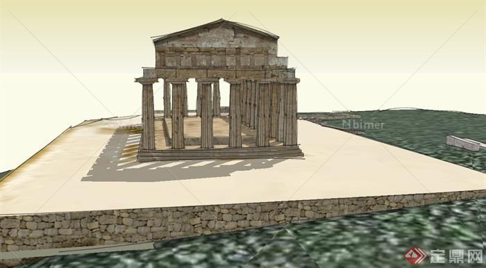 罗马神殿建筑设计su模型[原创]