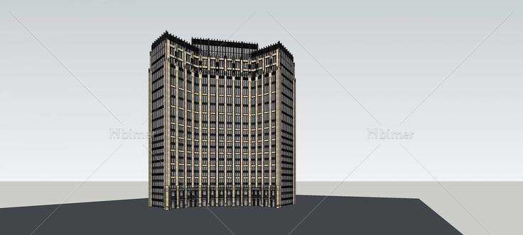 新古典风格高层办公楼(75683)su模型下载