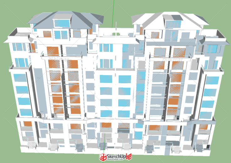 小区，两栋住宅楼模型分享