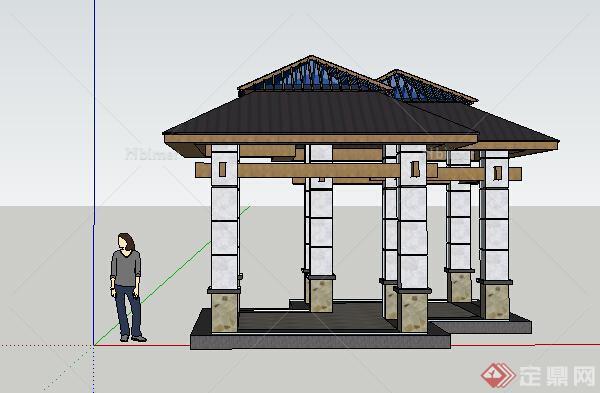 园林景观之欧式景观亭设计su模型11