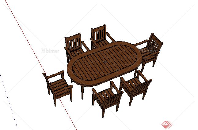 某室内桌凳设计SU模型素材