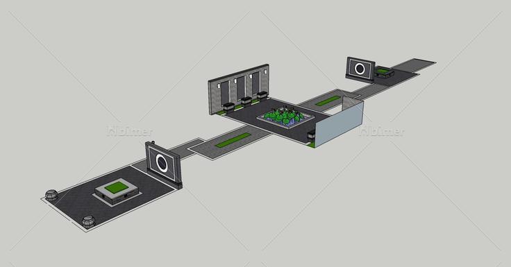 新中式风格小景观(72104)su模型下载