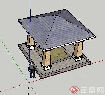 园林景观之欧式景观亭设计su模型15