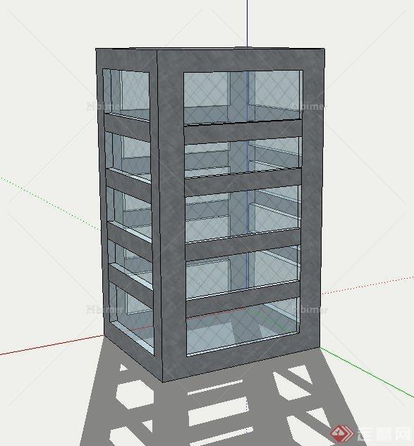 园林景观玻璃灯箱设计SU模型[原创]