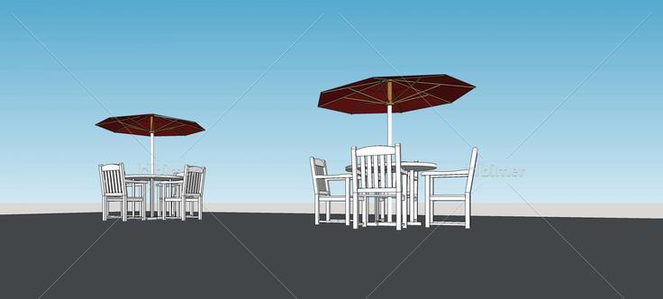 露天座椅及伞亭(78995)su模型下载