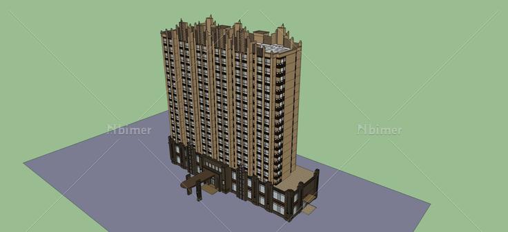 古典风格敬老院(50030)su模型下载