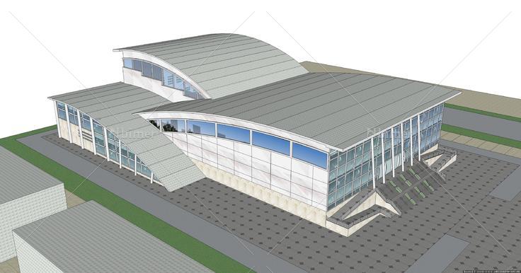 某地大剧院建筑设计su详细模型