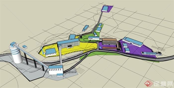 金鑫煤矿区建筑景观规划设计方案（含效果图+SU+