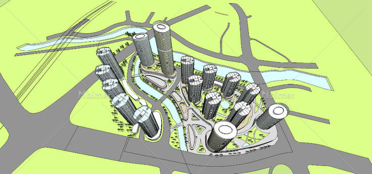 SketchUp办公建筑模型83