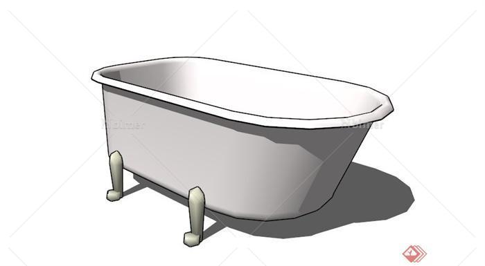 现代椭圆浴缸设计SU模型