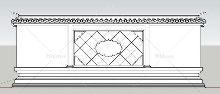 一字影壁（附带SketchUp模型下载），望大家多多