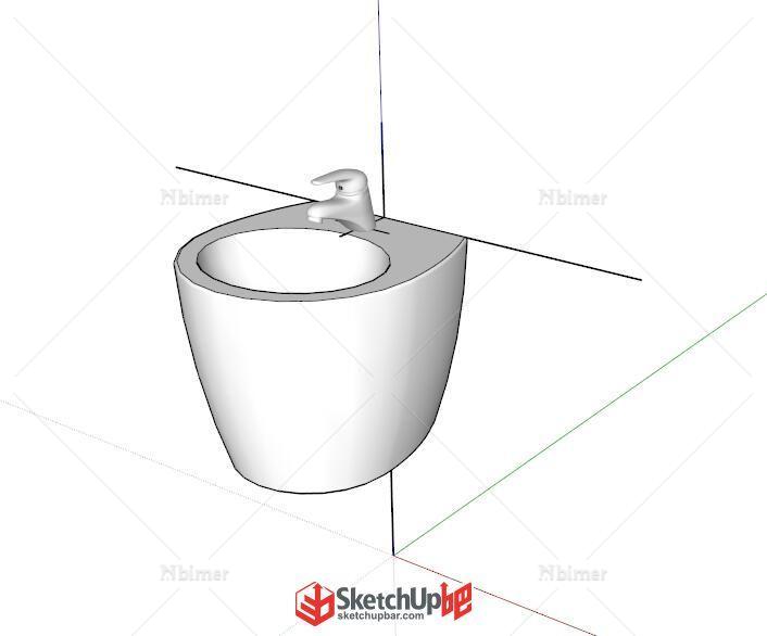 小型简约洗手池SU模型