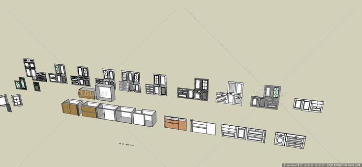 室内装修设计橱柜门设计su模型