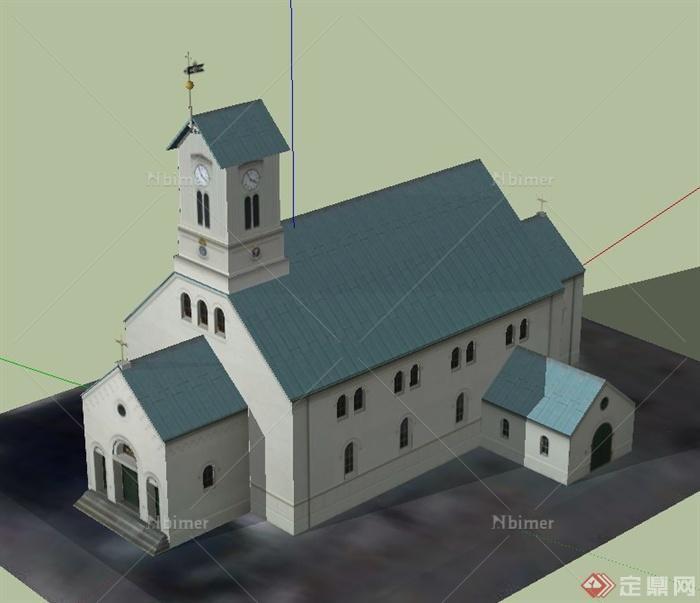 某基督教堂建筑设计SU模型