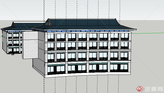 某现代风格宾馆酒店建筑设计SU模型素材4