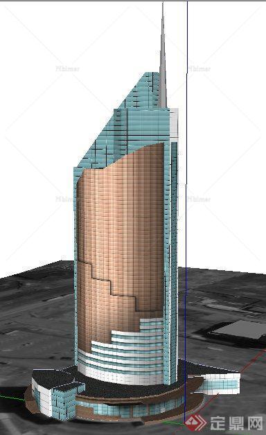某地现代高层办公楼建筑设计su模型