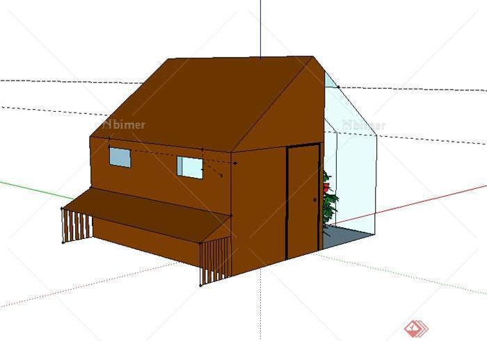 某个小型居住房设计SU模型参考