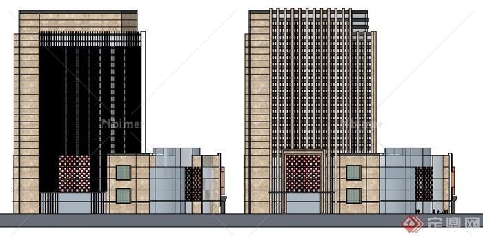 某商业区综合建筑建筑设计SU模型