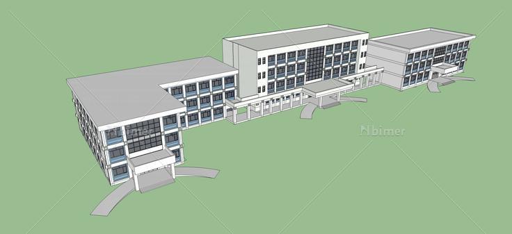 红旗镇医院(43403)su模型下载