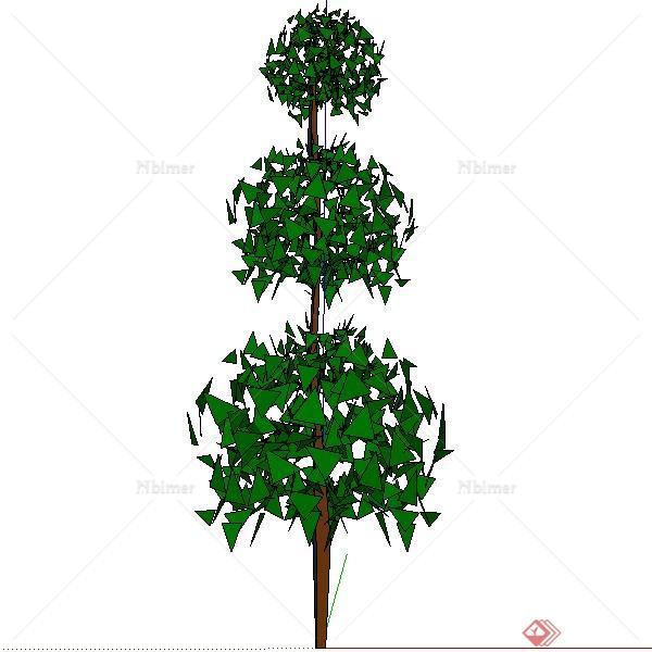 3D灌木树篱修剪球景观植物SU模型24