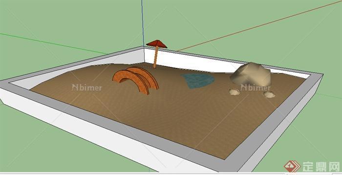 某体育沙坑设计SU模型素材