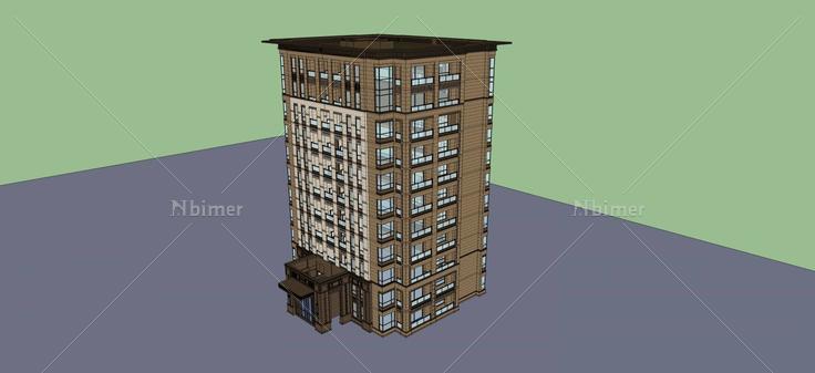 古典风格高层住宅(49590)su模型下载