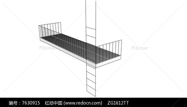 室外安全爬梯SU