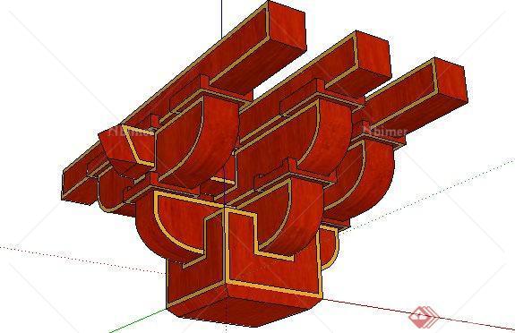 中式景观组合斗拱SketchUp(SU)3D模型