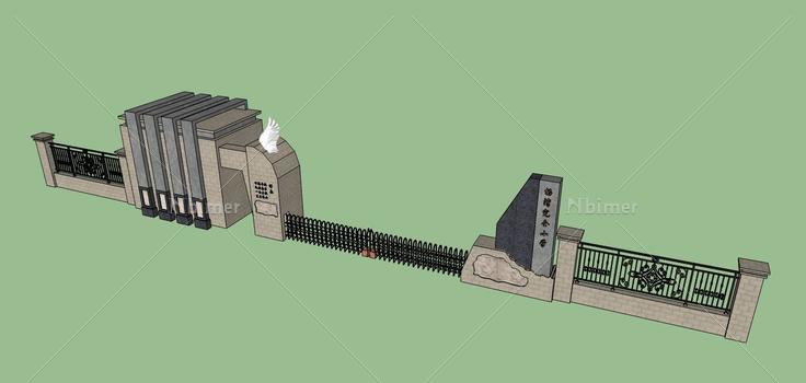 景观-校门(75568)su模型下载
