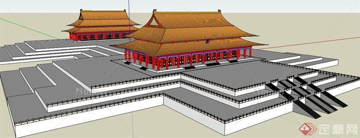 中式太和殿古建筑设计su模型[原创]