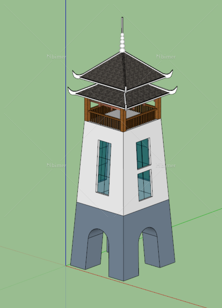 塔楼图片建筑免费下载_格式:skp_大小:737X1024像