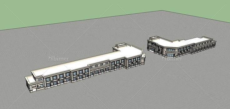 古典风格临街商业(74983)su模型下载