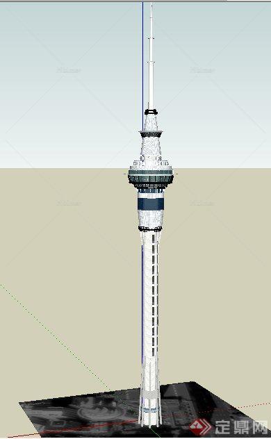 现代风格天空塔广播塔建筑设计su模型