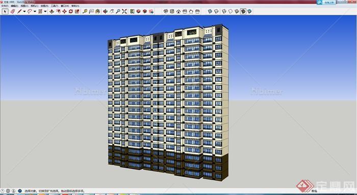 一栋18层住宅建筑设计SU模型