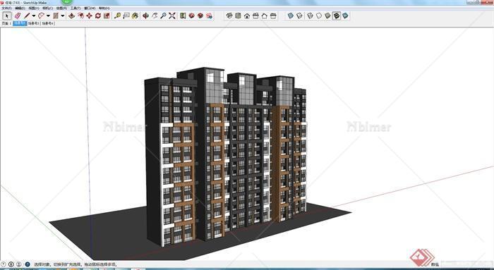 某地现代住宅建筑设计方案su模型2