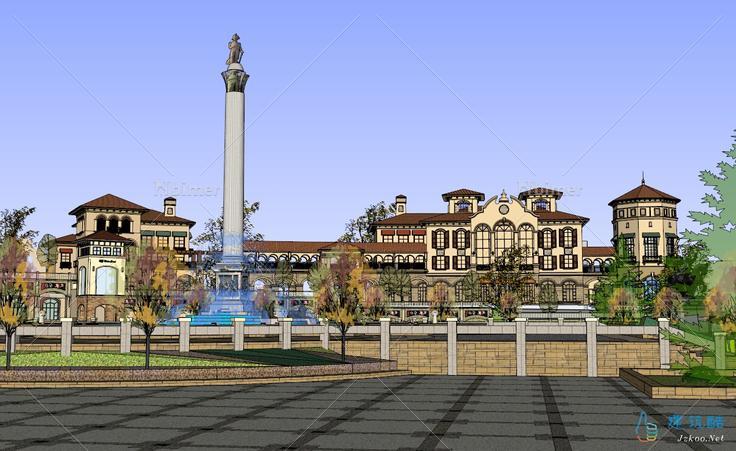 「vip」 圆弧形商业广场建筑模型