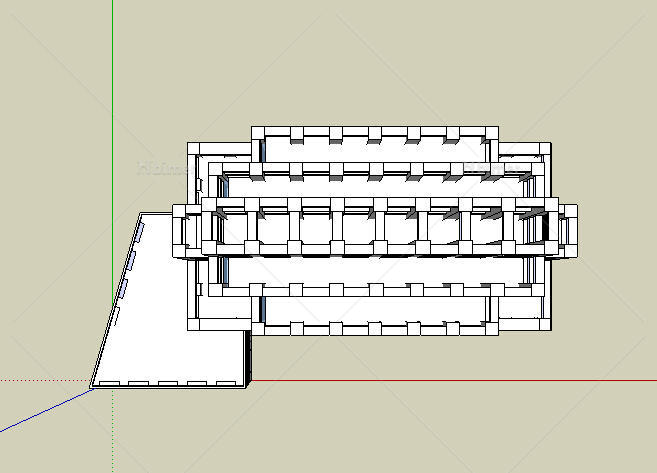 简约办公楼建筑设计方案su模型[原创]