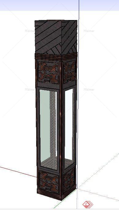 古典中式景观灯柱设计SU模型