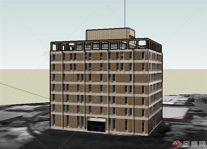 某个办公大楼建筑设计SU模型