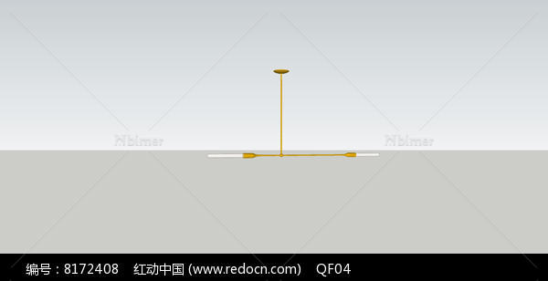 创意横向黄色吊灯模型