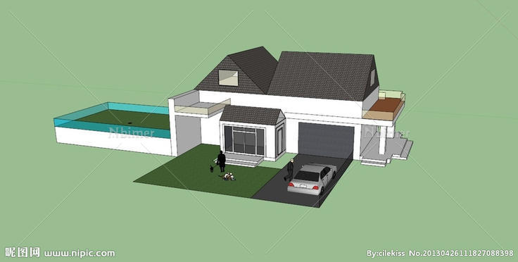 sketchup别墅图片