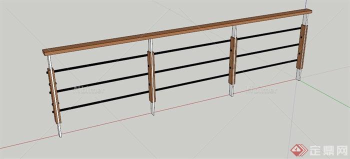 现代栏杆设计SU模型