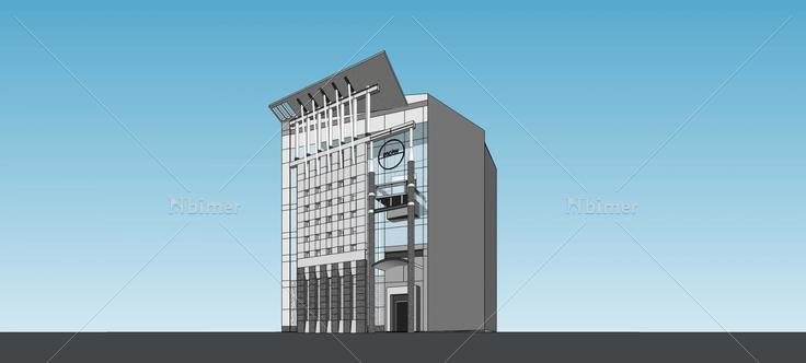 现代多层办公楼正立面(77225)su模型下载