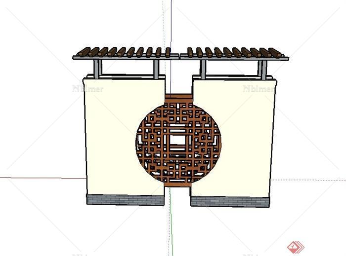 某现代景墙设计SU模型